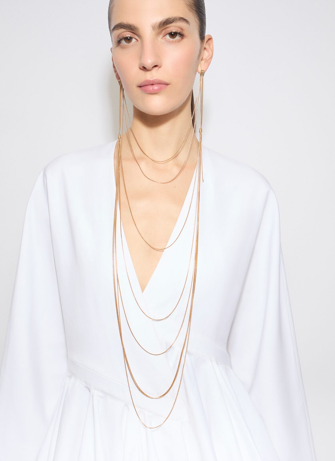 ROBE COURTE EN POPELINE DE COTON ALAÏA ROBE COURTE EN POPELINE DE COTON BLANC
